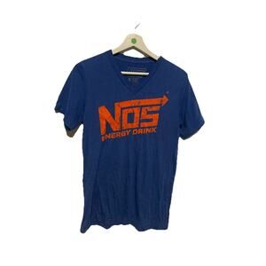 NOS‎ Energy Drink V-Neck Women's T-Shirt Size Medium